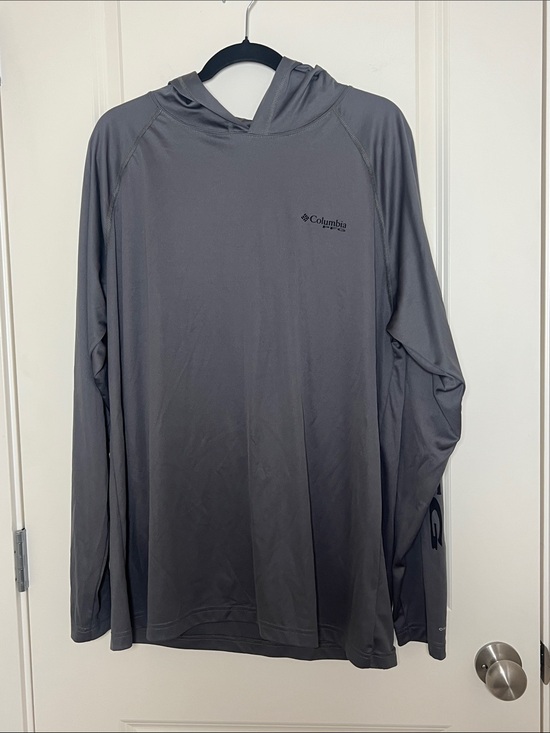 Columbia Other - Columbia Men's Gray Crewneck Lightweight Hooded Sun Shirt PFG Long Sleeve Large